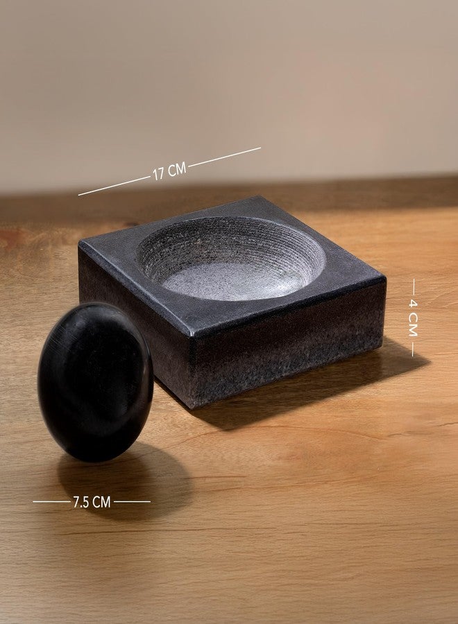 Ellementry Erebus Marble Mortar & Pestle Set, Khalbatta Stone, Imam Dasta, Okhli Masher, Kharal, Kundi Sota, Natural &Traditional Spice Grinder for Kitchen, Khal Batta Musal for Spices & Herbs - Image 5